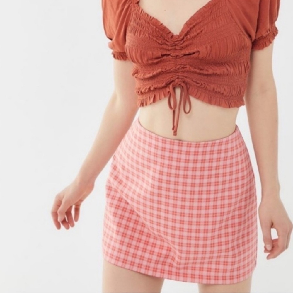 Urban Outfitters Pink Plaid Women's Mini Skirt Size S